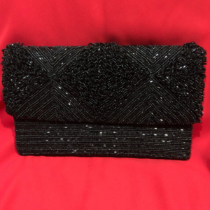 elegant handmade silk beaded clutch bag
