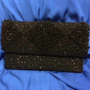elegant handmade silk beaded clutch bag