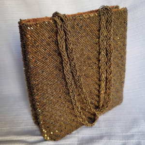 elegant patterned handmade beaded mini bag