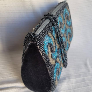 elegant turquoise handmade beaded boat bag